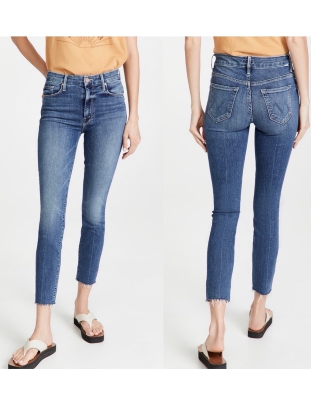 MOTHER The Looker Ankle Fray Jeans in Groovin' Sz 28